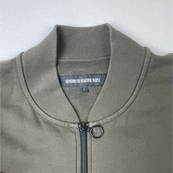 DRYKORN FOR BEAUTIFUL PEOPLE Cardigan Zip Up Sleeve Pockets Green Men’s Large EC - Picture 3 of 10